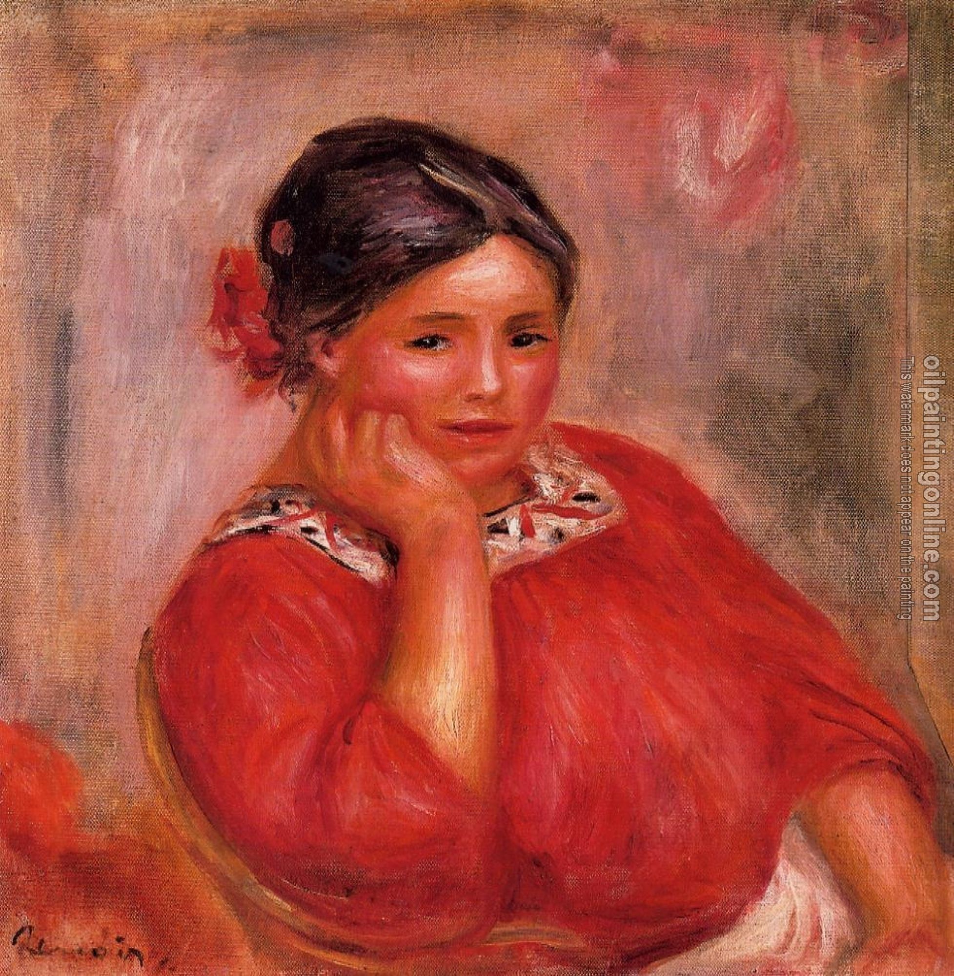 Renoir, Pierre Auguste - Gabrielle in a Red Blouse